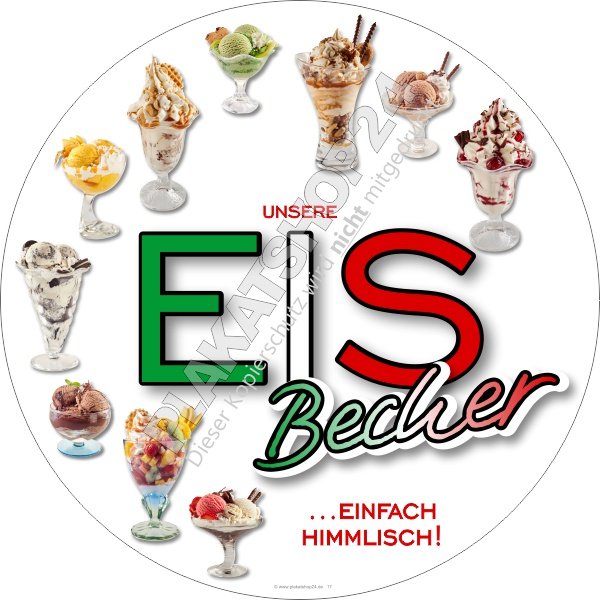 eisaufkleber-eisbecher Aufkleber Eisbecher Werbefolie Schaufenster