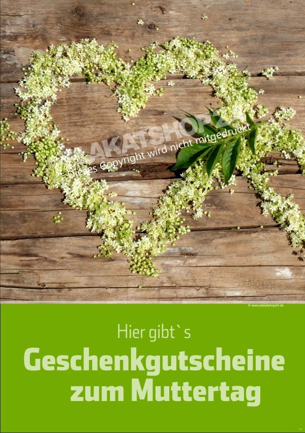 Plakat für Geschenkgutschein-Werbung zu Muttertag