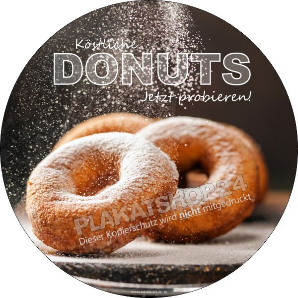 donutaufkleber Donutaufkleber Donut mit Puderzucker
