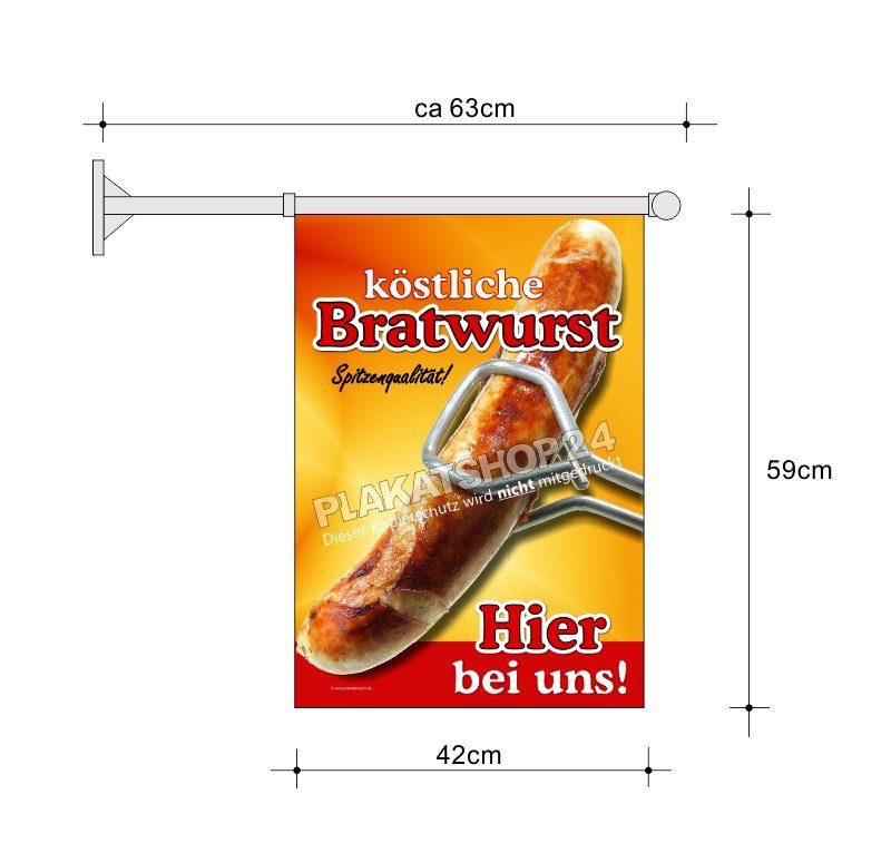 Imbiss-Fahne A2 für Bratwurst-Werbung