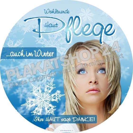 Kosmetikaufkleber Hautpflege Winter
