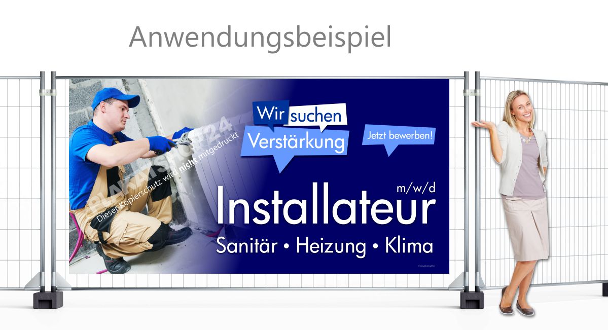 Bauzaunbanner - Installateur gesucht Bauzaunbanner - Installateur gesucht