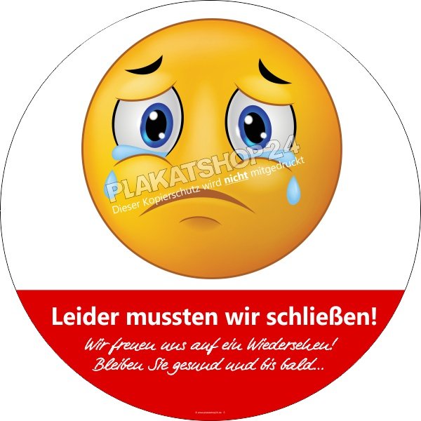 Aufkleber Coronabedingte Schließung