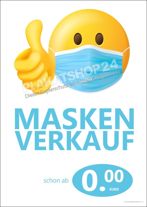 poster-maskenverkauf Werbeposter Maskenverkauf mit Preisfeld