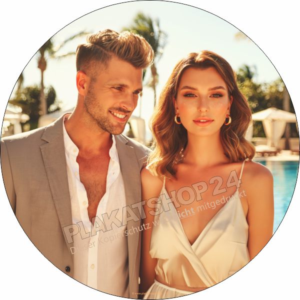 Friseursalon Fensterfolie rund – Sommer-Trendfrisuren Werbeaufkleber für Schaufenster & glatte Flächen
