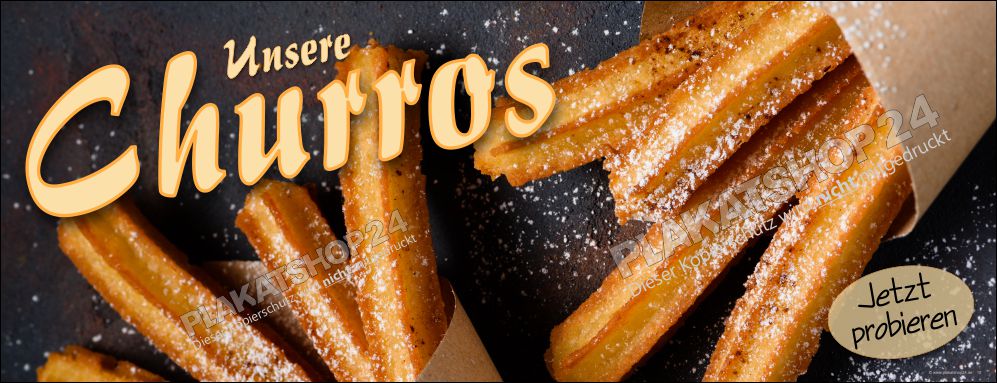 Werbebanner mit Foto Churros