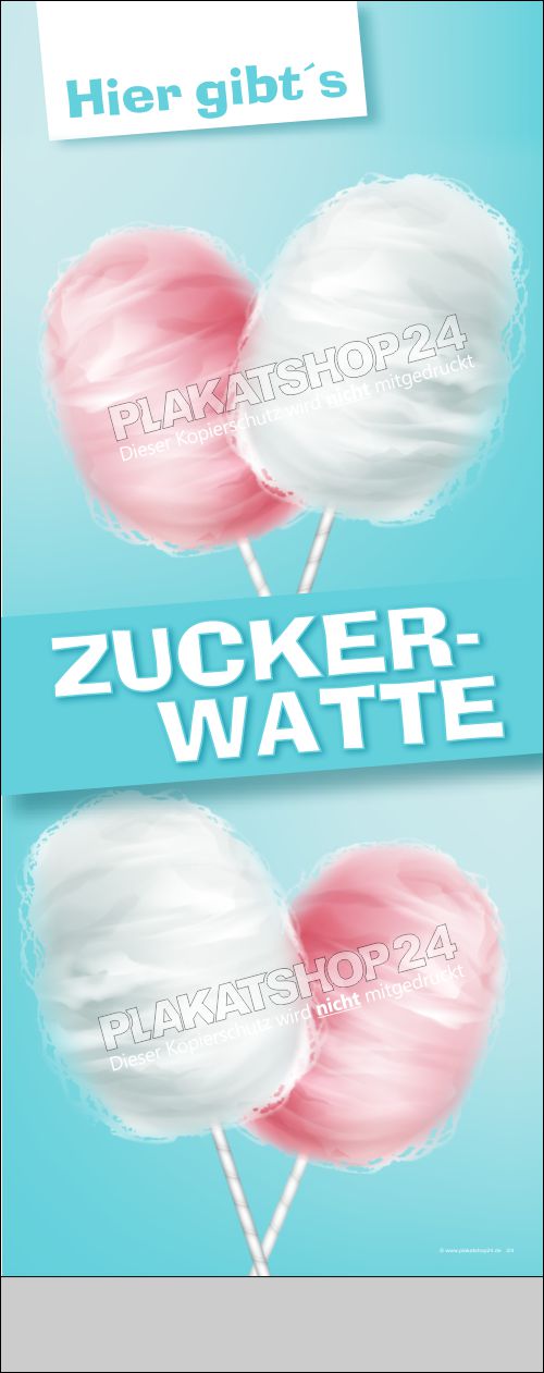 Rollupbanner bedruckt mit Werbung für Zuckerwatte