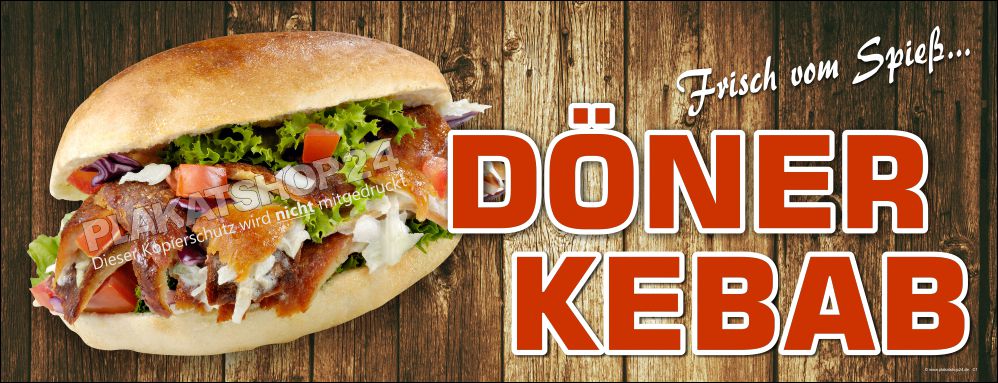 PVC-Plane mit Döner-Werbung für Dönerimbiss