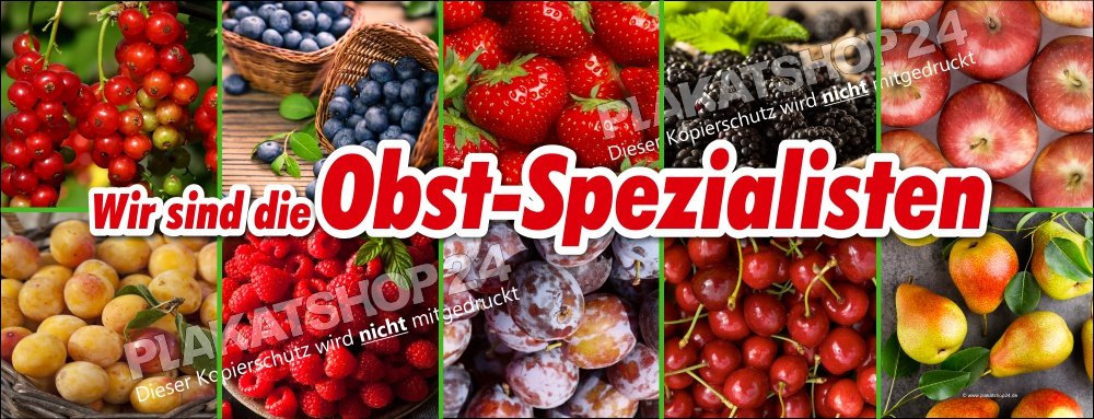 Werbebanner quer für Obsthandel/Obstbauer