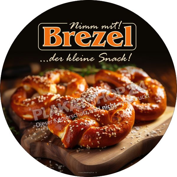 Schaufensterfolie für Werbung für den Verkauf von frischen Brezeln Schaufensterfolie für Werbung für den Verkauf von frischen Brezeln