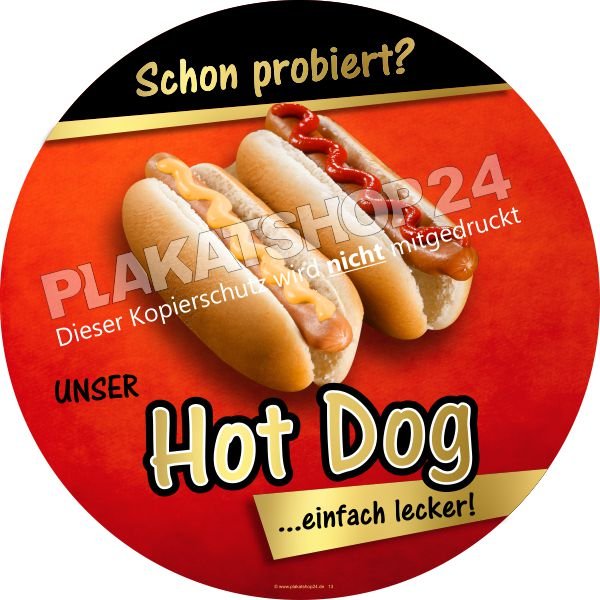 Werbeaufkleber Hot Dog-Verkauf
