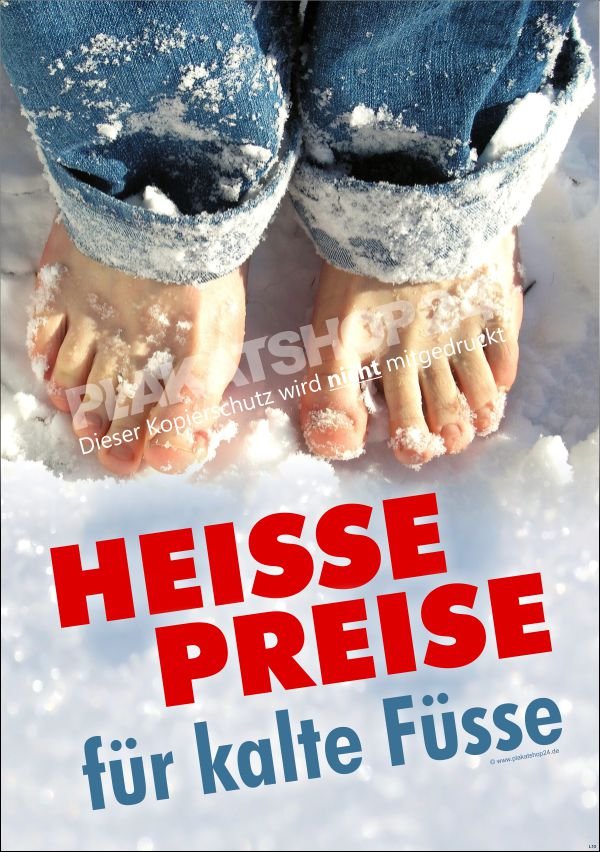 Aktionsplakat für Winteraktion im Schuhgeschäft