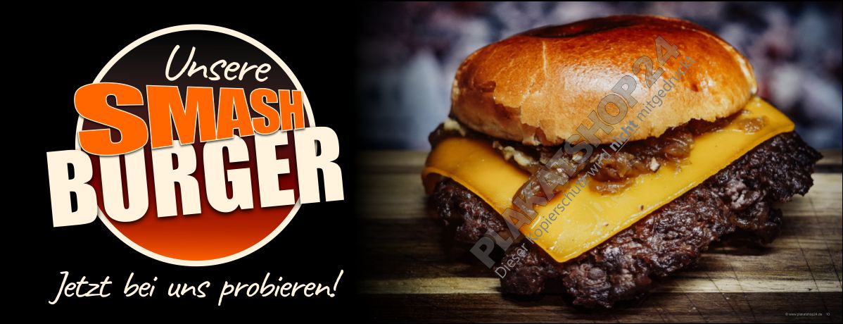 Imbissbanner mit Werbung für Smash-Burger
