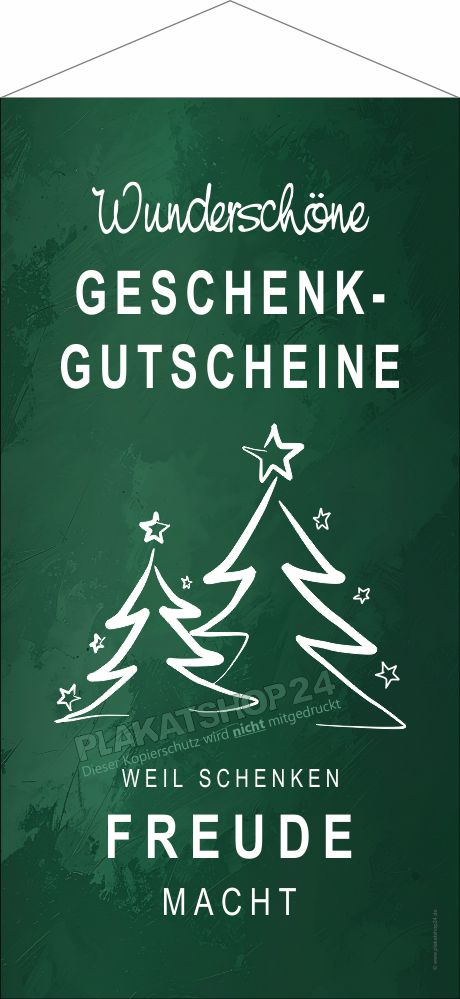 Textilbanner Geschenk-Gutschein Werbung Weihnachtsmotiv