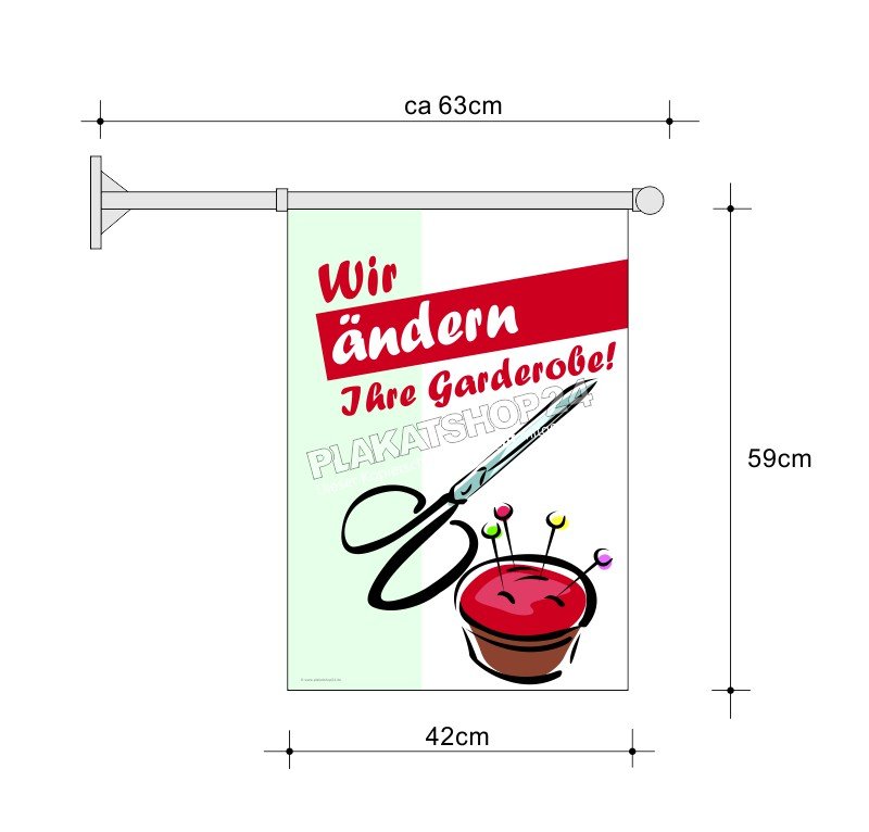 Fahne A2 für Änderungsschneiderei