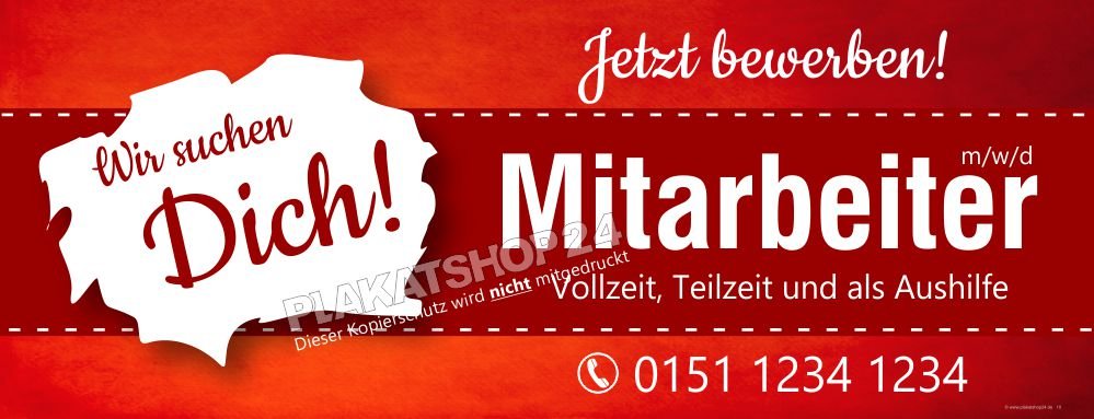 Wetterfestes Banner Mitarbeiter gesucht