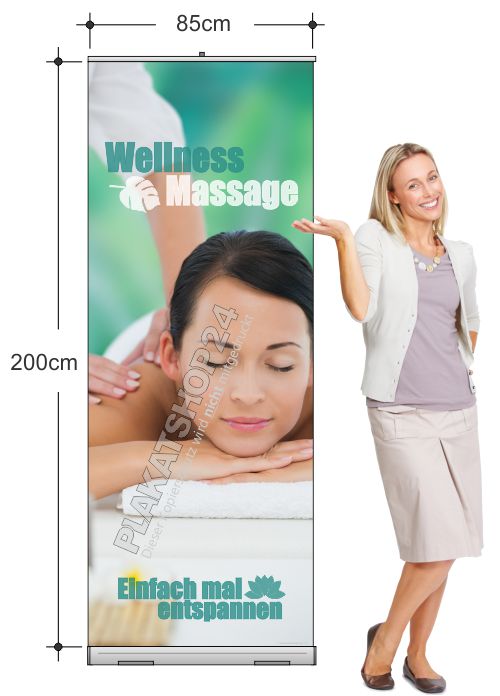Rollupbanner für Wellness-Massagen für Massagepraxis