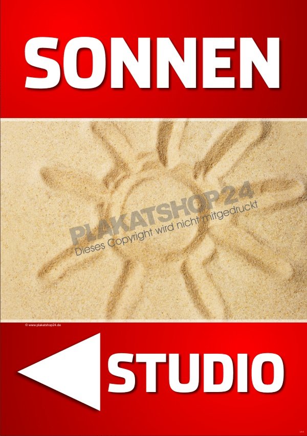 Tipp: Wenn Sie dieses Plakat mit einem nach rechts zeigenden Pfeil haben möchten, dann schreiben Sie dies einfach in das Feld "Änderungswünsche".