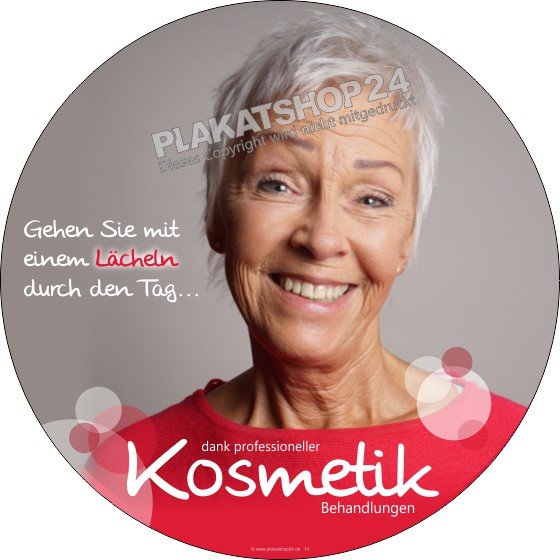 kosmetikaufkleber Werbefolie für Kosmetikbehandlung reifere Haut