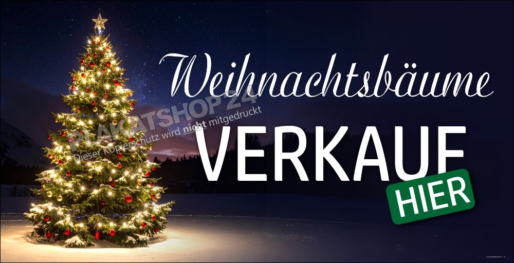 Riesenbanner Weihnachtsbaum Verkauf Werbung