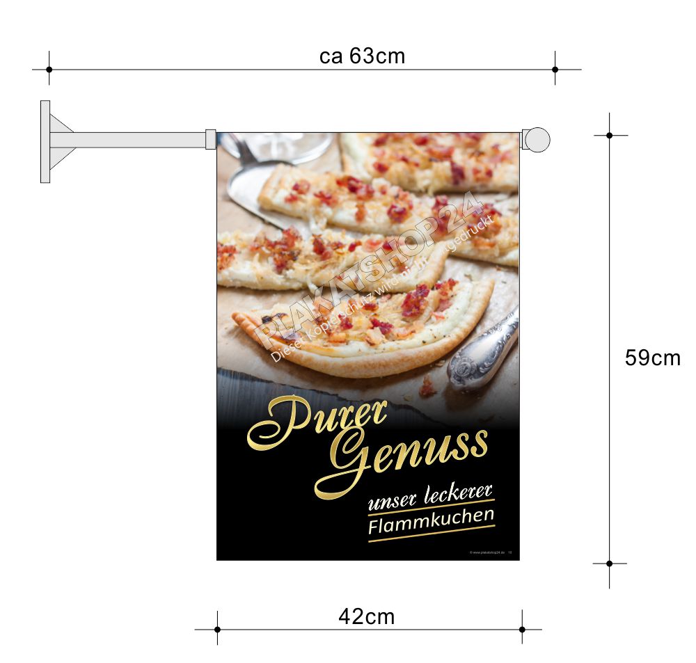 Günstig Fahne für Flammkuchen-Werbung Günstig Fahne für Flammkuchen-Werbung