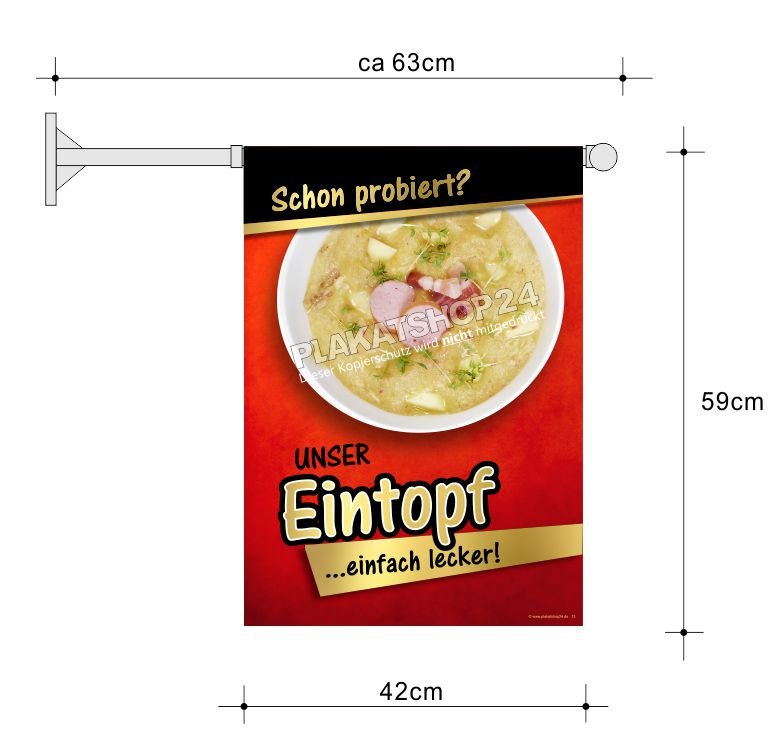 Werbefahne Eintopf Mittagstisch