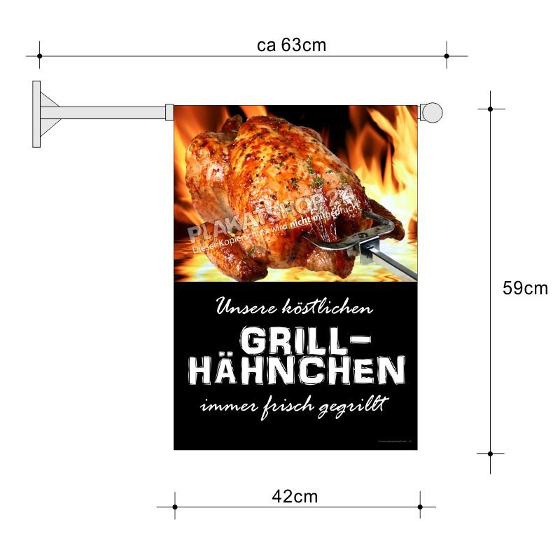 fahne-grillhaehnchenverkauf Gastrofahne Grillhähnchen-Verkauf