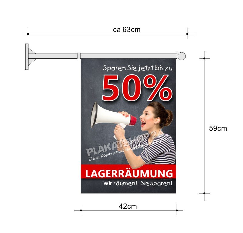 Reduziert-Fahne A2 Wir haben bis zu 50% reduziert