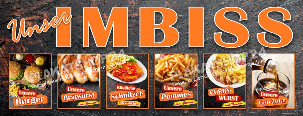 Werbeschild Imbiss als PVC-Werbeplane