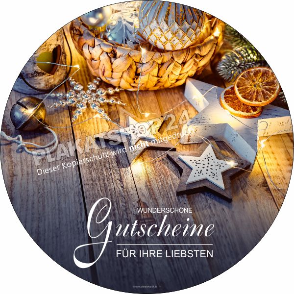 Werbefolie für Weihnachts-Gutscheine