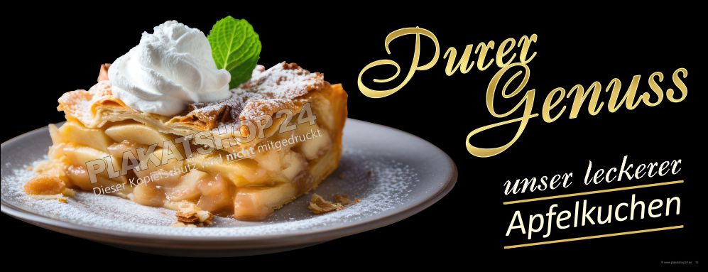 Werbebanner Apfelkuchen