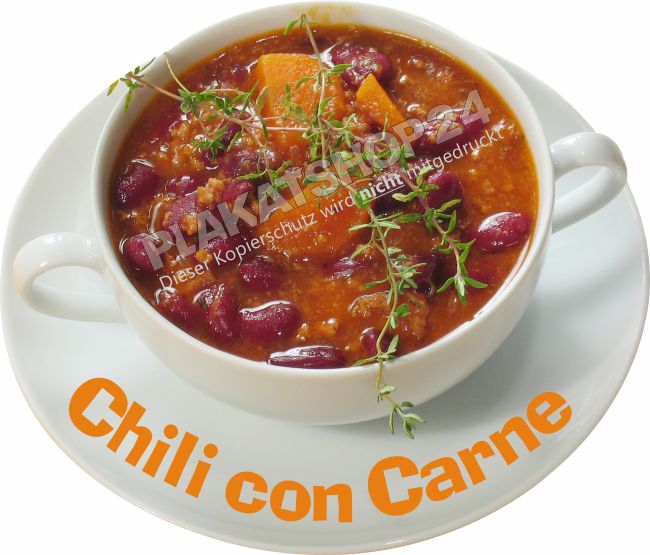 Chili con Carne Schaufensteraufkleber rund – Freigestellte Klebefolie für Imbiss & Gastronomie