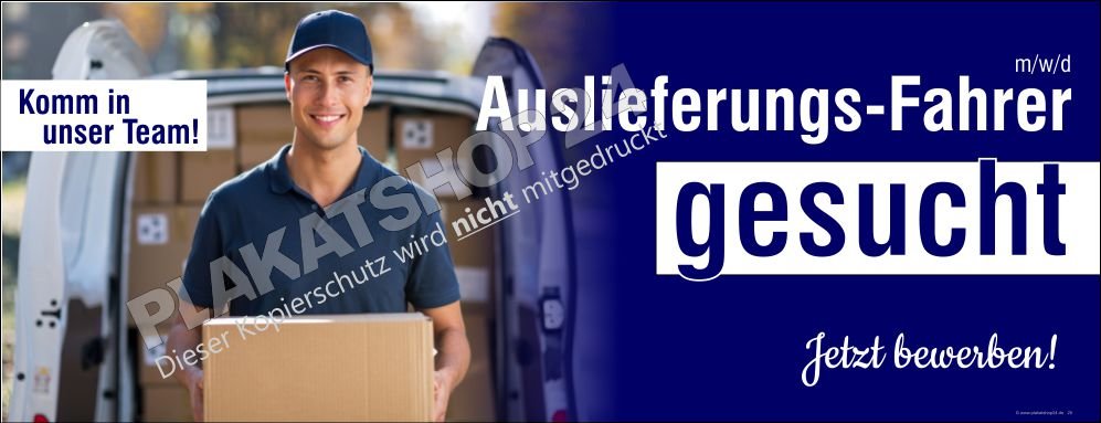 Werbebanner Auslieferungsfahrer gesucht