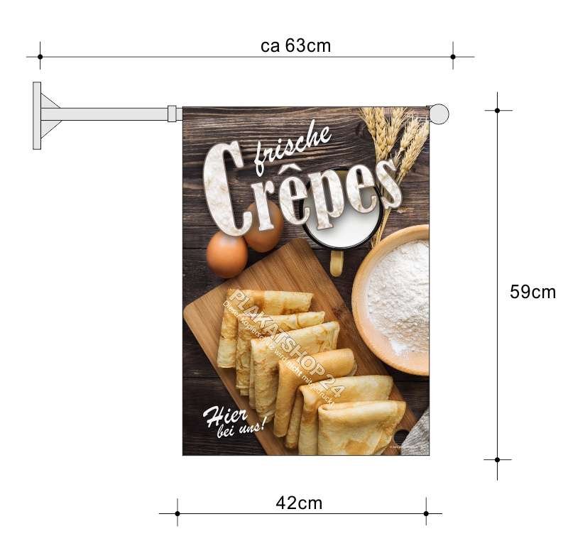 Crepesfahne A2 für Außenwerbung