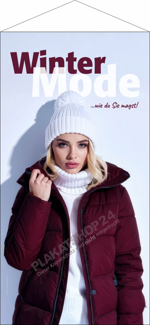 Plakat Wintermode – Werbeplakat Damenmode für Schaufenster & Plakatständer