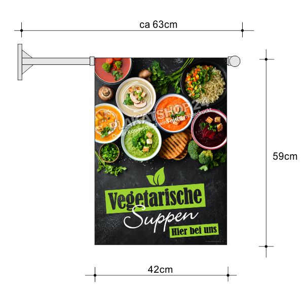 fahne-vegetarische-suppen Stockfahne vegetarische Suppen