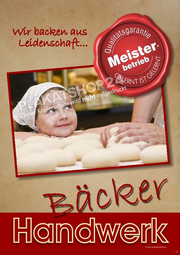Imageposter für das tradionelle Bäckerhandwerk