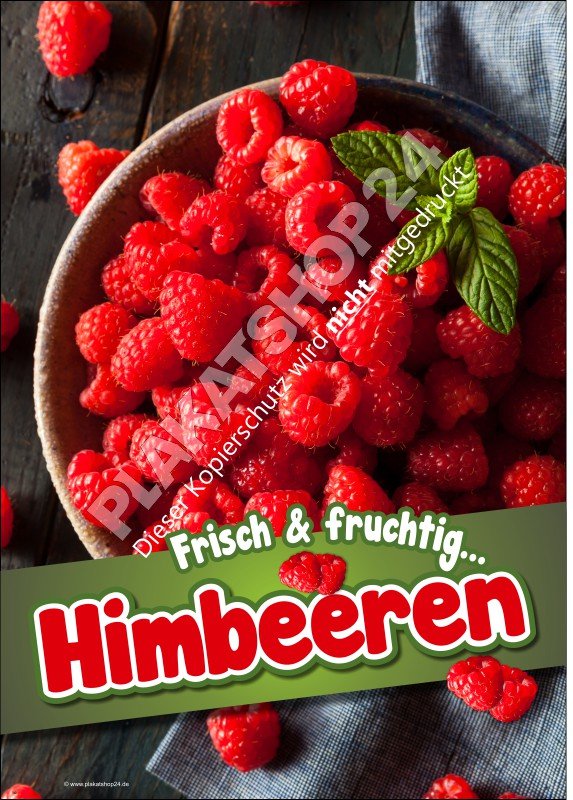 Himbeer-Plakat für den Obsthandel oder Hofladen