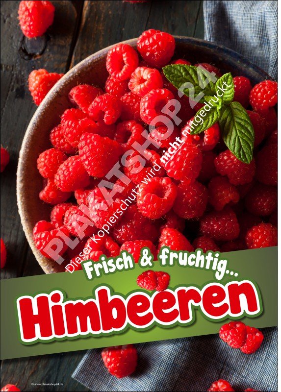 XA9078 Himbeer-Plakat für den Obsthandel oder Hofladen