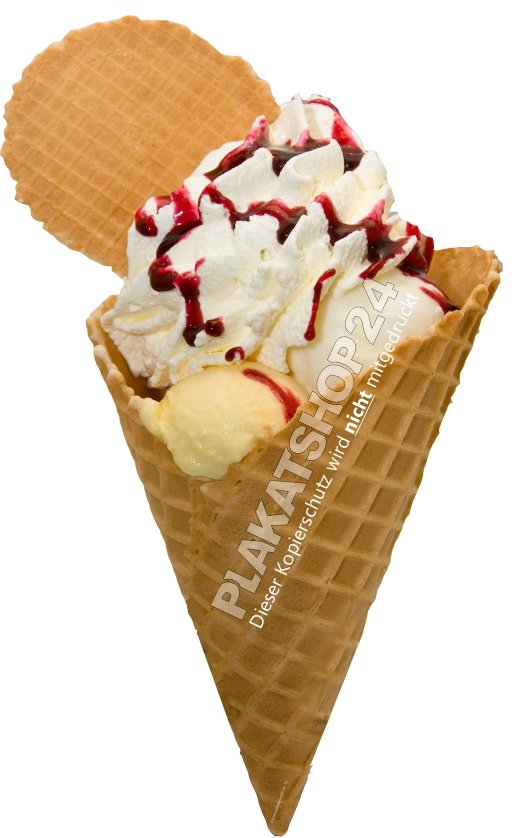 e24b257c066081f61662ebef38c8eccc Werbefolie mit Bild Eistüte mit Sahne