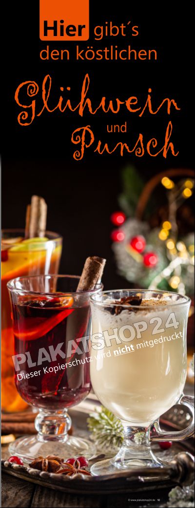 glueherin-punsch-banner Outdoor-Werbebanner im Hochformat mit Glühwein-Motiv