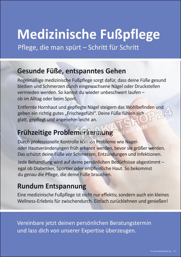 Plakat Vorteile Medizinische Fußpflege