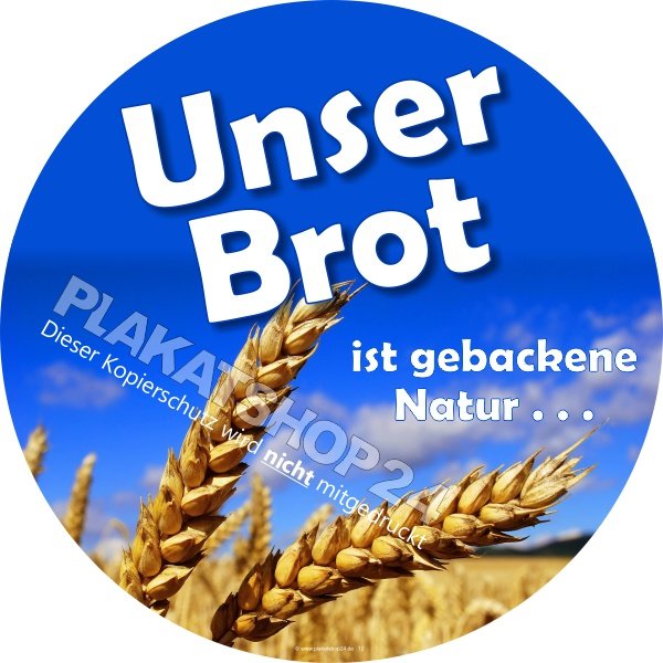Schaufensterfolie mit Ähre für Bäckerei/Backshop Brotangebot