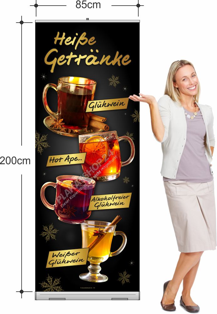 Winter Rollupbanner – Glühwein, alkoholfreier Punsch & Drinks Winter Rollupbanner – Glühwein, alkoholfreier Punsch & Drinks