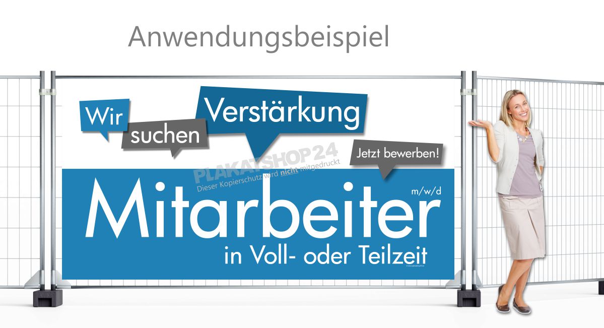 Aufmerksamkeitsstark für neue Mitarbeiter werben! Bauzaunbanner Aufmerksamkeitsstark für neue Mitarbeiter werben! Bauzaunbanner