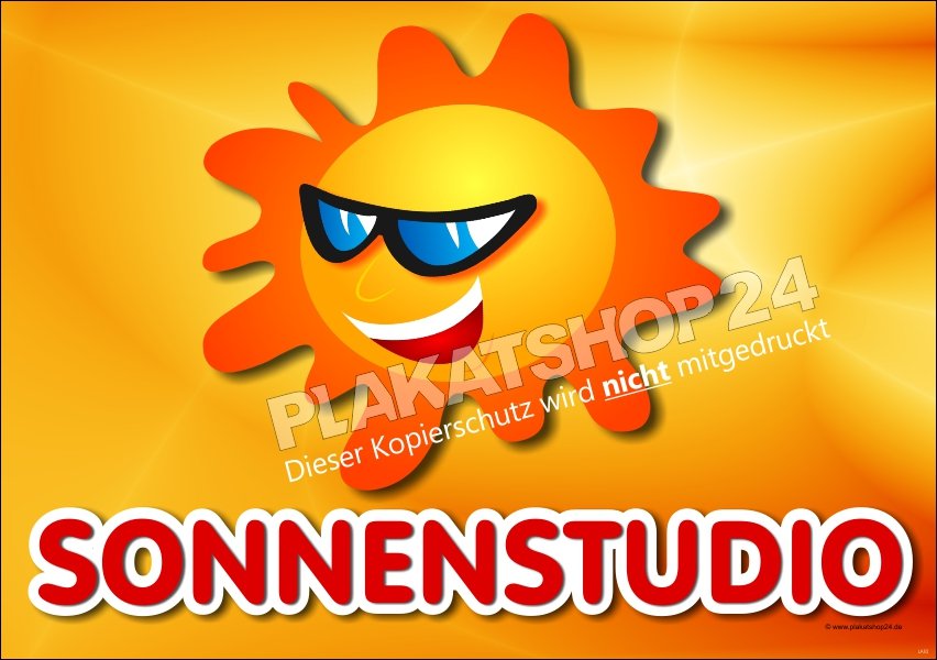 Sonnenstudio-Plakat im Querformat