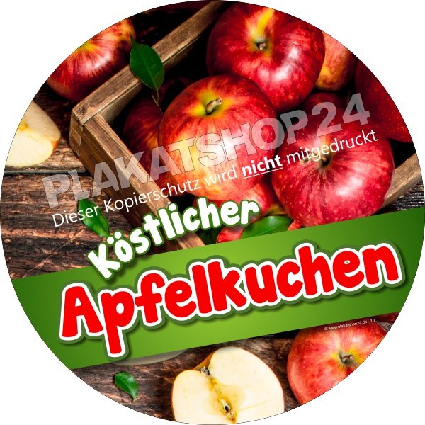 Apfelkuchenaufkleber für Bäckerei/Konditorei