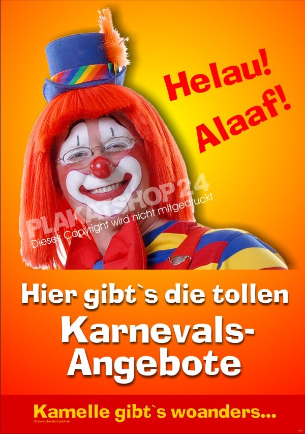 Karneval-Poster für Karneval und Fasching mit Bild Clown