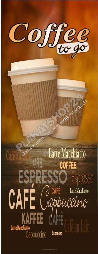 Werbeplane für den Verkauf von Coffee to go
