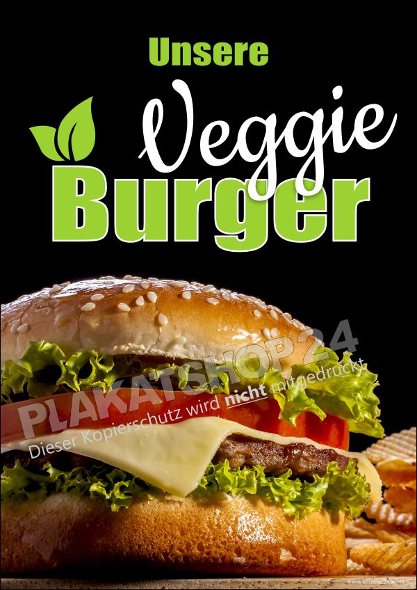 Werbeplakat für Veggie-Burger (vegetarischer Burger)